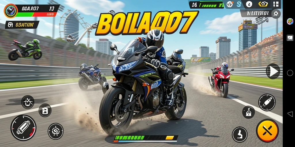 Gameplay BOLA07 yang mendebarkan dengan balapan motor.