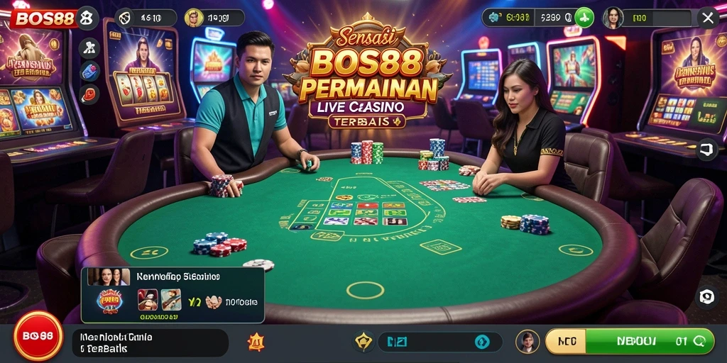 Tampilan seru gameplay Live Casino di BOS88 yang penuh aksi.