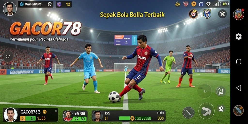 Screenshot GACOR78 menampilkan aksi seru pertandingan sepak bola.