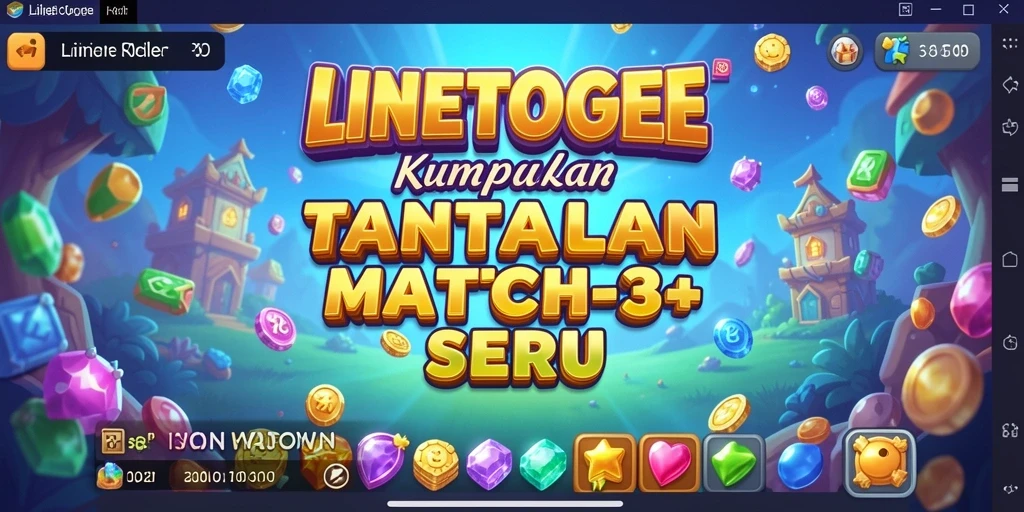 Screenshot gameplay LINETOGEL dengan momen seru mencocokkan item Match-3.