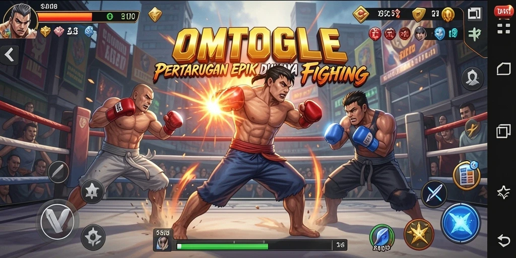 Tangkapan layar gameplay OMTOGEL menampilkan aksi pertarungan yang mendebarkan.