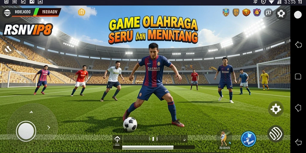 Tangkapan layar RSNVIP8 menunjukkan aksi intens dalam permainan olahraga.